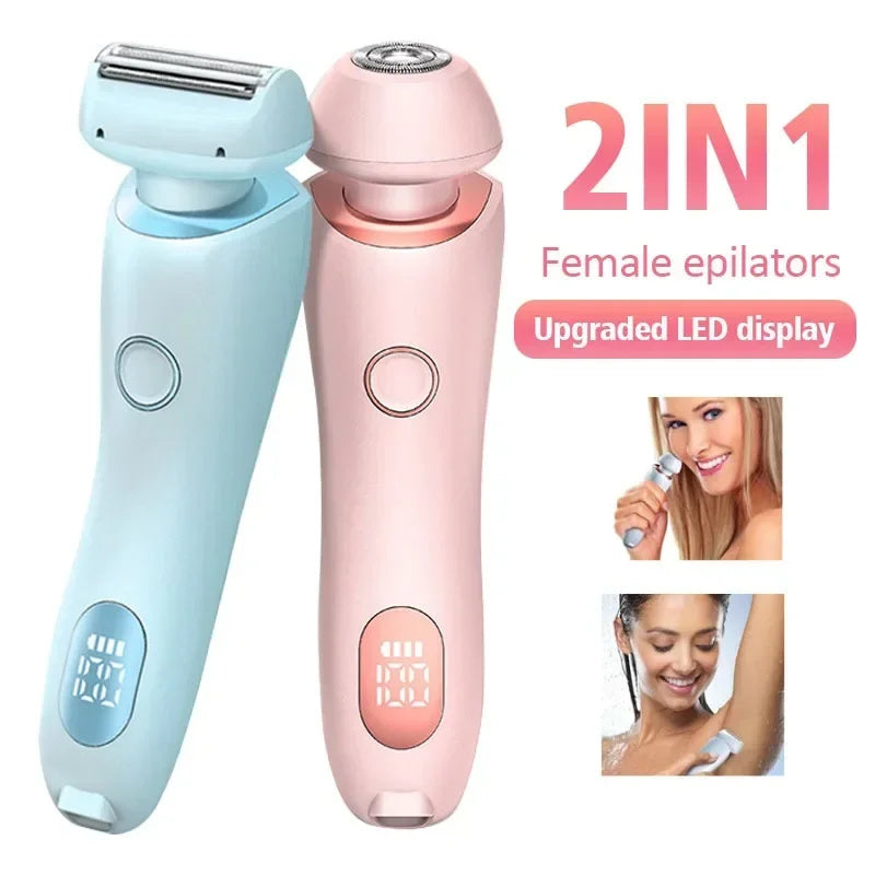 2 In 1 Hair Removal Epilator USB Rechargeable Trimmer Women Body Razor Face Leg Armpit Bikini Hand Pubic Shaver Hair Remover Harmonyforall.de